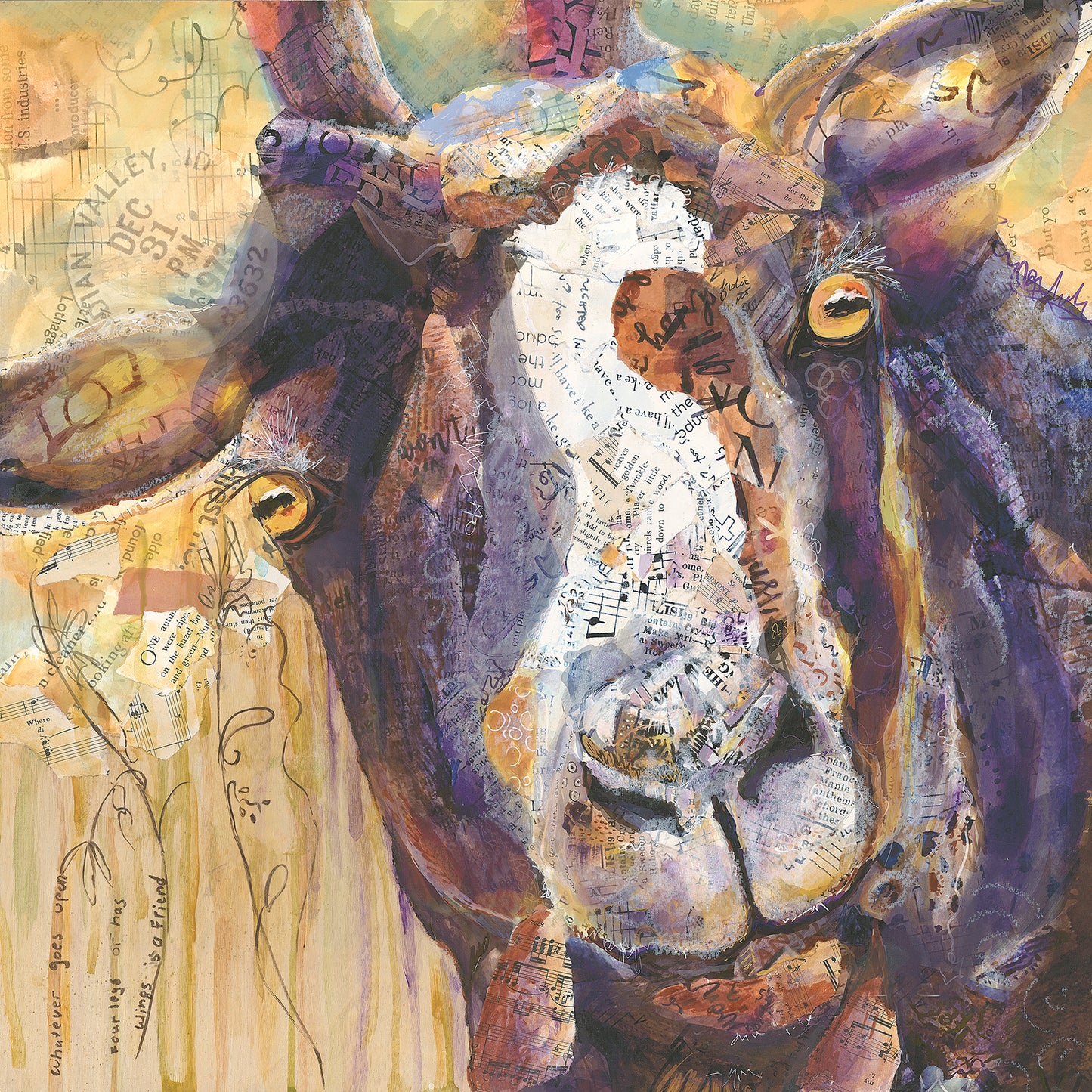 Garrett the goat original paper collage