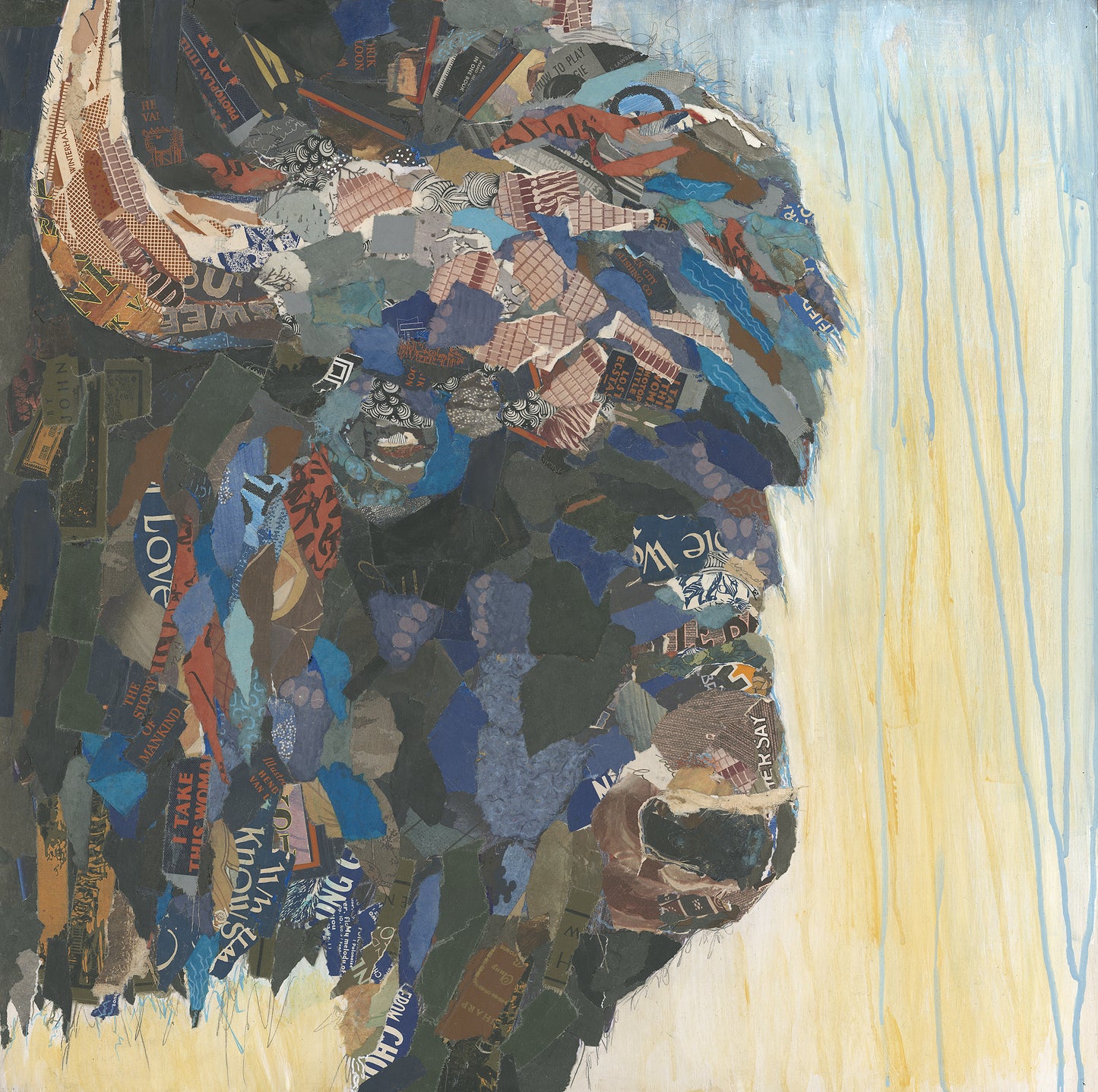 Unique Bison Collage Wall Art by Jacquie Masterson