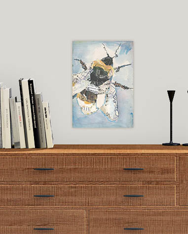 Large Bumble Bee Collage Wall Art by Jacquie Masterson