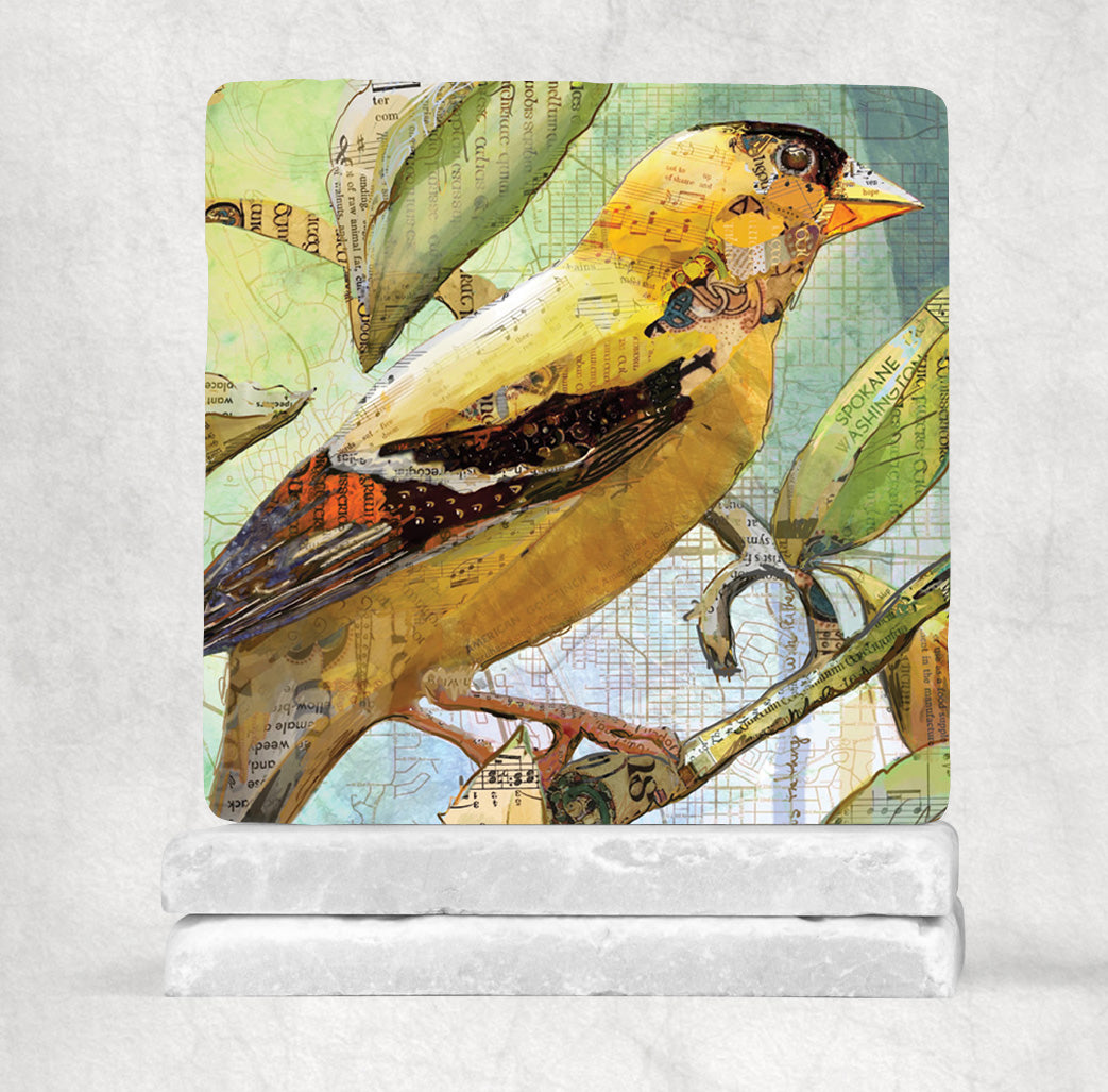 Goldfinch Bird Stone Coasters - 2 piece set