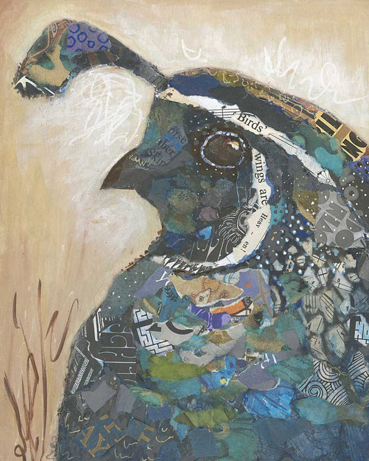 Colorful Quail Collage Wall Art by Jacquie Masterson