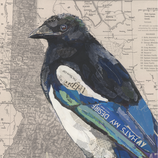 Magpie original paper collage